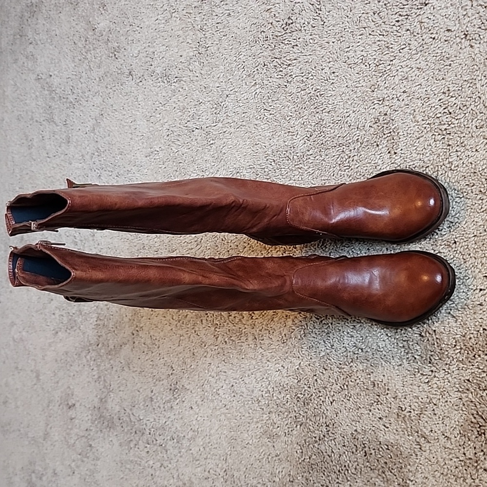 Women's Two Lips Brown, Studded, Knee high, Riding boots size 8.5